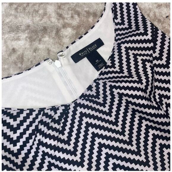 White House Black Market size 10 WHBM Zig Zag Tank Dress Chevron Fit-n- Flare - Picture 7 of 9